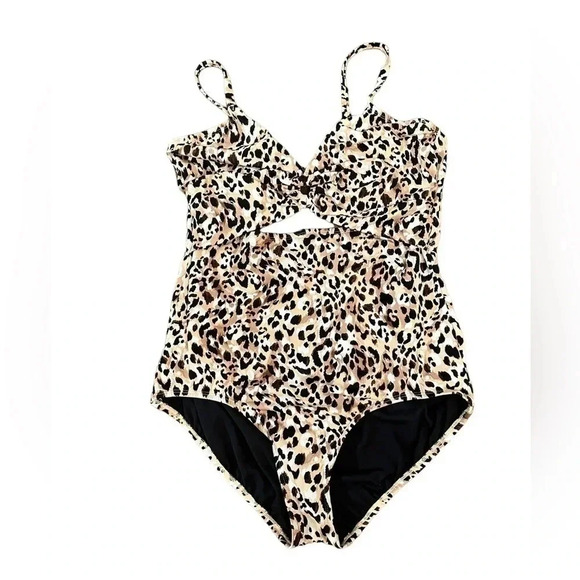 Time and Tru Animal Print One Piece Cut Out Swimsuit Womens size 1X(16W-18W) - Picture 2 of 12